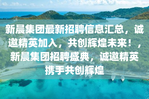 新晨集團(tuán)最新招聘信息匯總，誠邀精英加入，共創(chuàng)輝煌未來！，新晨集團(tuán)招聘盛典，誠邀精英攜手共創(chuàng)輝煌