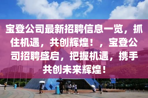 寶登公司最新招聘信息一覽，抓住機(jī)遇，共創(chuàng)輝煌！，寶登公司招聘盛啟，把握機(jī)遇，攜手共創(chuàng)未來(lái)輝煌！