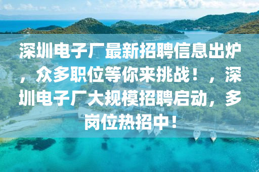 深圳電子廠最新招聘信息出爐，眾多職位等你來挑戰(zhàn)！，深圳電子廠大規(guī)模招聘啟動，多崗位熱招中！