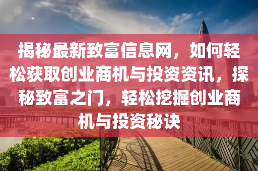 揭秘最新致富信息網(wǎng)，如何輕松獲取創(chuàng)業(yè)商機與投資資訊，探秘致富之門，輕松挖掘創(chuàng)業(yè)商機與投資秘訣