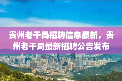 貴州老干局招聘信息最新，貴州老干局最新招聘公告發(fā)布