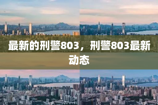 最新的刑警803，刑警803最新動(dòng)態(tài)