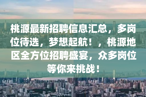 桃源最新招聘信息匯總，多崗位待選，夢(mèng)想起航！，桃源地區(qū)全方位招聘盛宴，眾多崗位等你來挑戰(zhàn)！