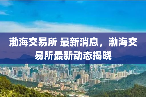 渤海交易所 最新消息，渤海交易所最新動態(tài)揭曉