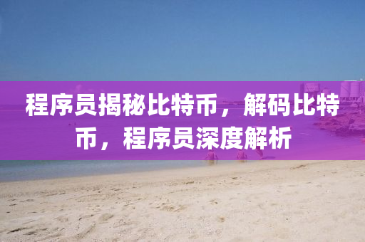程序員揭秘比特幣，解碼比特幣，程序員深度解析