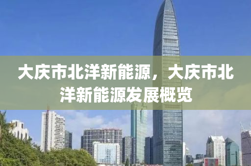 大慶市北洋新能源，大慶市北洋新能源發(fā)展概覽