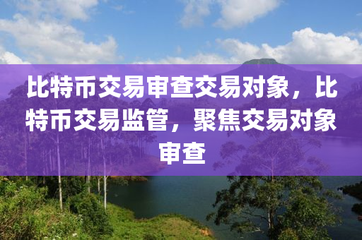 比特幣交易審查交易對象，比特幣交易監(jiān)管，聚焦交易對象審查
