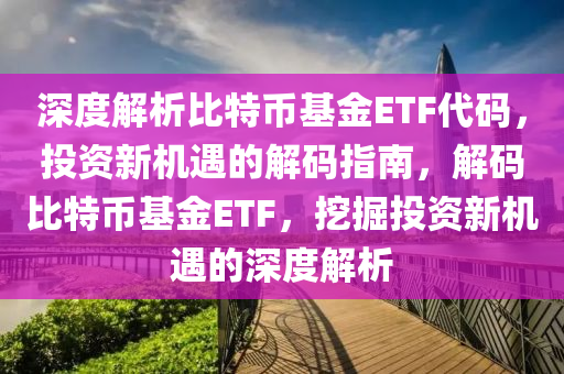 深度解析比特幣基金ETF代碼，投資新機遇的解碼指南，解碼比特幣基金ETF，挖掘投資新機遇的深度解析