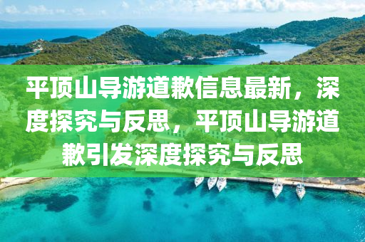 平頂山導(dǎo)游道歉信息最新，深度探究與反思，平頂山導(dǎo)游道歉引發(fā)深度探究與反思