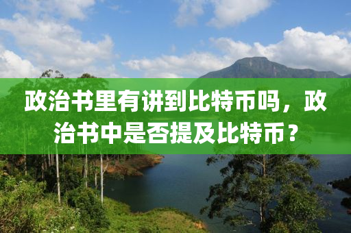 政治書里有講到比特幣嗎，政治書中是否提及比特幣？