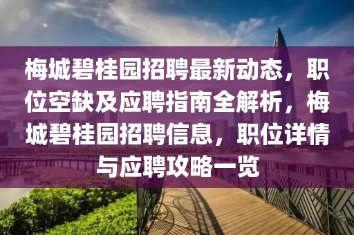 梅城碧桂園招聘最新動(dòng)態(tài)，職位空缺及應(yīng)聘指南全解析，梅城碧桂園招聘信息，職位詳情與應(yīng)聘攻略一覽