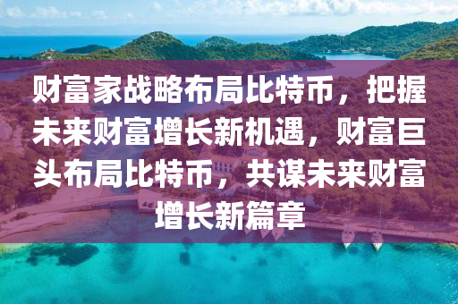 財富家戰(zhàn)略布局比特幣，把握未來財富增長新機遇，財富巨頭布局比特幣，共謀未來財富增長新篇章
