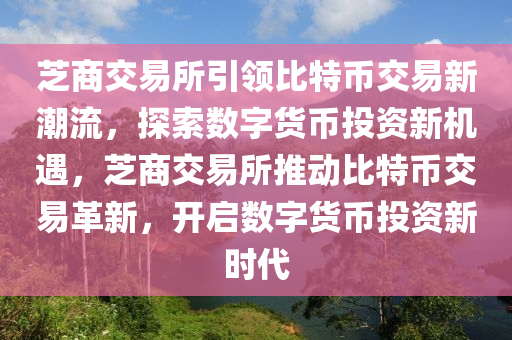 芝商交易所引領(lǐng)比特幣交易新潮流，探索數(shù)字貨幣投資新機遇，芝商交易所推動比特幣交易革新，開啟數(shù)字貨幣投資新時代