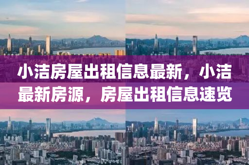 小潔房屋出租信息最新，小潔最新房源，房屋出租信息速覽