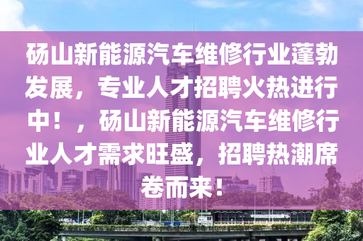 碭山新能源汽車維修行業(yè)蓬勃發(fā)展，專業(yè)人才招聘火熱進(jìn)行中！，碭山新能源汽車維修行業(yè)人才需求旺盛，招聘熱潮席卷而來！