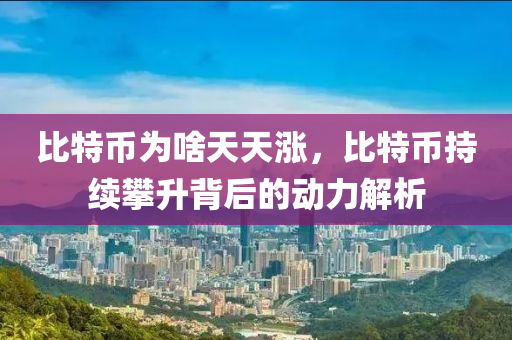 比特幣為啥天天漲，比特幣持續(xù)攀升背后的動力解析