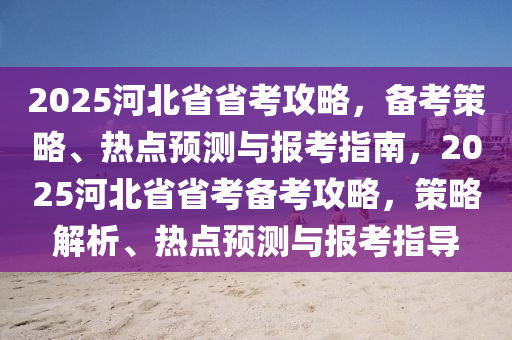 2025河北省省考攻略，備考策略、熱點(diǎn)預(yù)測與報(bào)考指南，2025河北省省考備考攻略，策略解析、熱點(diǎn)預(yù)測與報(bào)考指導(dǎo)
