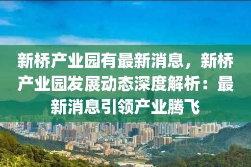新橋產(chǎn)業(yè)園有最新消息，新橋產(chǎn)業(yè)園發(fā)展動態(tài)深度解析：最新消息引領(lǐng)產(chǎn)業(yè)騰飛