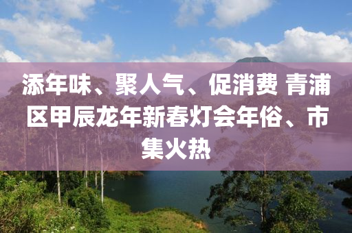 添年味、聚人氣、促消費 青浦區(qū)甲辰龍年新春燈會年俗、市集火熱