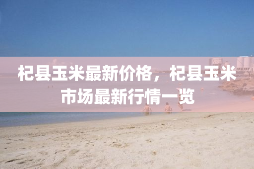 杞縣玉米最新價格，杞縣玉米市場最新行情一覽