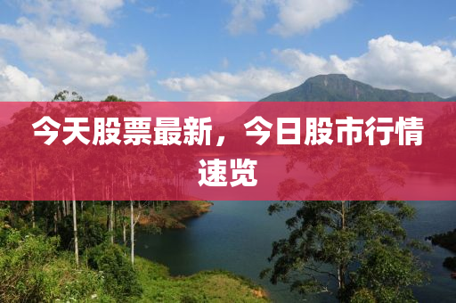 今天股票最新，今日股市行情速覽