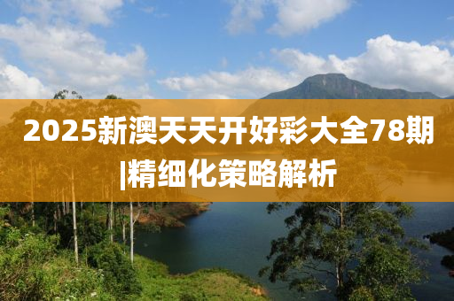 2025新澳天天開好彩大全78期|精細(xì)化策略解析