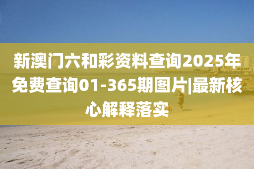 新澳門(mén)六和彩資料查詢2025年免費(fèi)查詢01-365期圖片|最新核心解釋落實(shí)