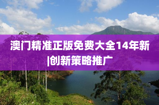 澳門精準(zhǔn)正版免費(fèi)大全14年新|創(chuàng)新策略推廣
