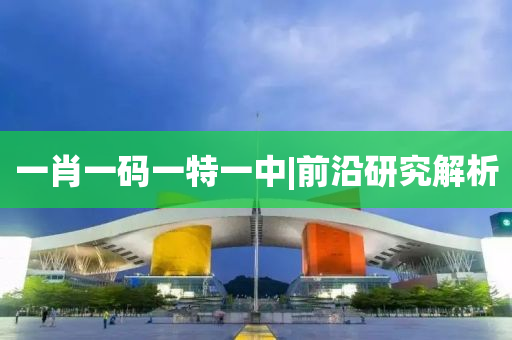 一肖一碼一特一中|前沿研究解析
