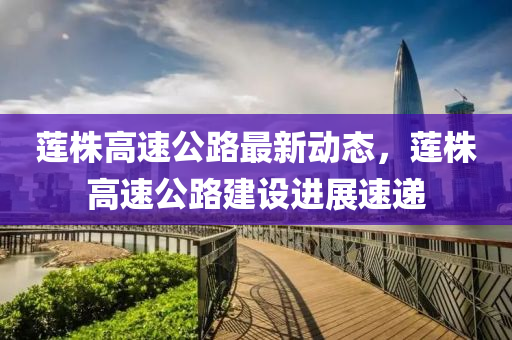 蓮株高速公路最新動態(tài)，蓮株高速公路建設(shè)進(jìn)展速遞