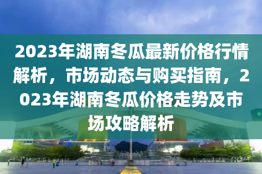 2023年湖南冬瓜最新價格行情解析，市場動態(tài)與購買指南，2023年湖南冬瓜價格走勢及市場攻略解析