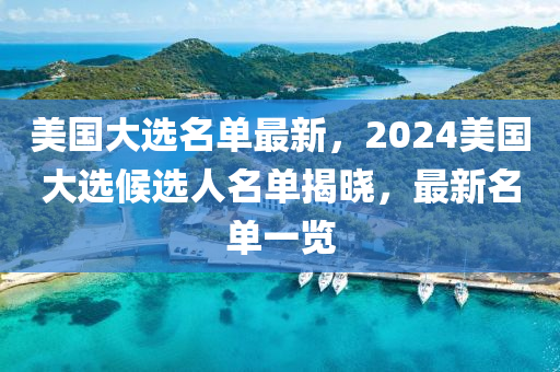 美國大選名單最新，2024美國大選候選人名單揭曉，最新名單一覽