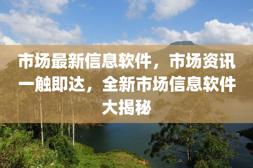 市場(chǎng)最新信息軟件，市場(chǎng)資訊一觸即達(dá)，全新市場(chǎng)信息軟件大揭秘