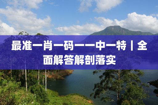 最準(zhǔn)一肖一碼一一中一特｜全面解答解剖落實