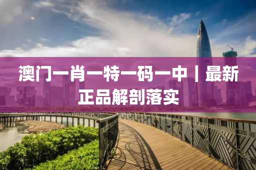 澳門一肖一特一碼一中｜最新正品解剖落實