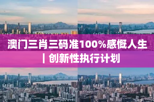 澳門三肖三碼準100%感慨人生｜創(chuàng)新性執(zhí)行計劃