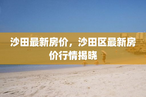 沙田最新房價，沙田區(qū)最新房價行情揭曉