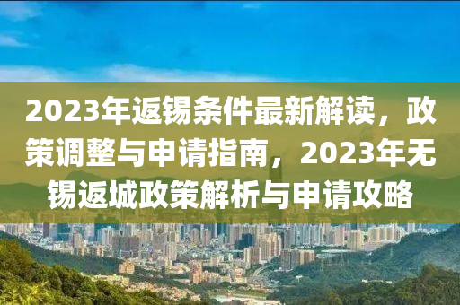 2023年返錫條件最新解讀，政策調整與申請指南，2023年無錫返城政策解析與申請攻略
