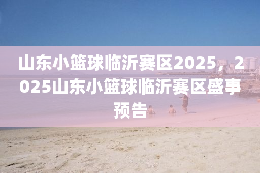 山東小籃球臨沂賽區(qū)2025，2025山東小籃球臨沂賽區(qū)盛事預(yù)告