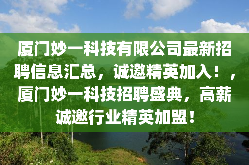 廈門妙一科技有限公司最新招聘信息匯總，誠邀精英加入！，廈門妙一科技招聘盛典，高薪誠邀行業(yè)精英加盟！