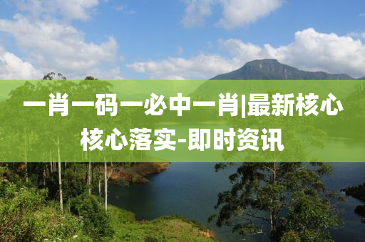 一肖一碼一必中一肖|最新核心核心落實-即時資訊