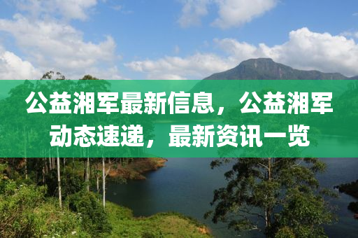 公益湘軍最新信息，公益湘軍動(dòng)態(tài)速遞，最新資訊一覽