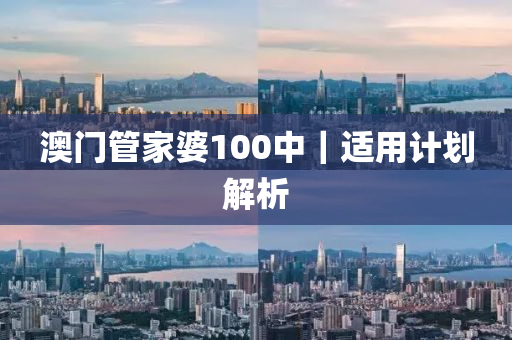 澳門管家婆100中｜適用計劃解析