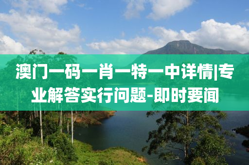 澳門一碼一肖一特一中詳情|專業(yè)解答實行問題-即時要聞