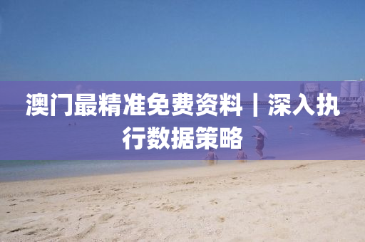 澳門最精準(zhǔn)免費(fèi)資料｜深入執(zhí)行數(shù)據(jù)策略