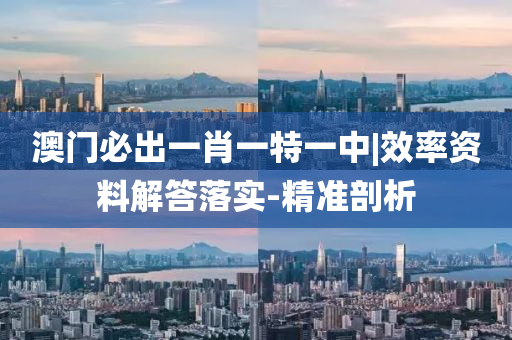 澳門必出一肖一特一中|效率資料解答落實(shí)-精準(zhǔn)剖析