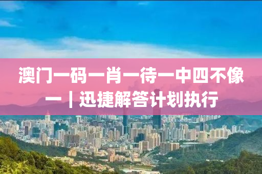 澳門一碼一肖一待一中四不像一｜迅捷解答計(jì)劃執(zhí)行