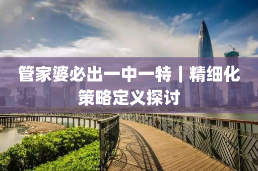 管家婆必出一中一特｜精細(xì)化策略定義探討