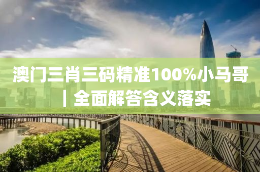澳門三肖三碼精準100%小馬哥｜全面解答含義落實