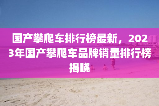 國產(chǎn)攀爬車排行榜最新，2023年國產(chǎn)攀爬車品牌銷量排行榜揭曉